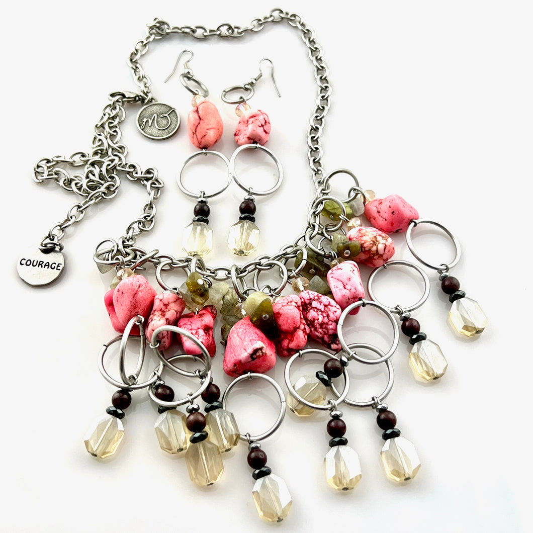 A Touch of Pink Statement Necklace set